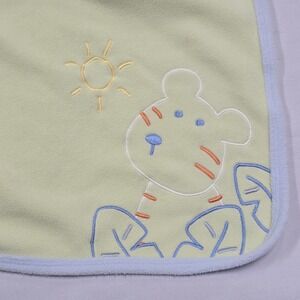 Just One Year Carter's Baby Blanket Green Blue Tiger Sun Plush Fleece